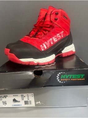 Hytest Men's Red Safety Boots - High Ankle Work Boot